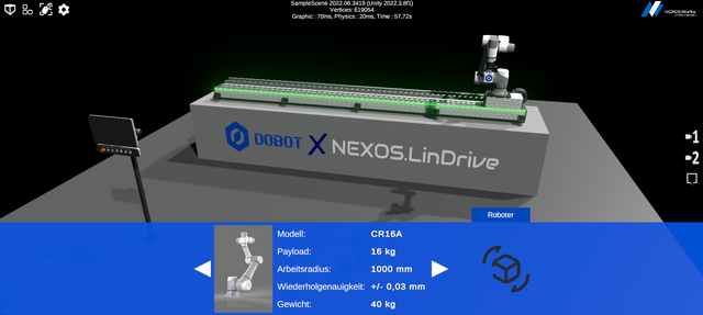 Showroom NEXOS.LinX mit Dobot Robotics